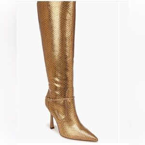 NWT Sam Edelman Elia Knee High Gold Shimmer Boots